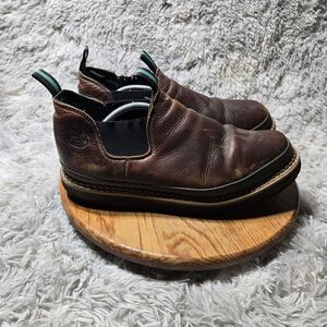 Georgia Giant Romeo Boots Mens 14W GR274 Brown Leather Chelsea Chores